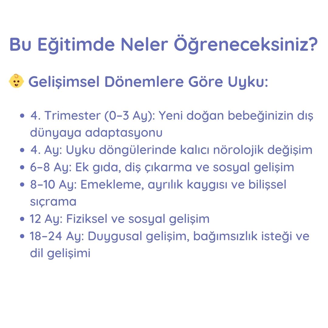 0 - 1 Yaş Bağ Temelli Uyku Semineri 8 Eylül 2025 Saat: 20:00-22:00