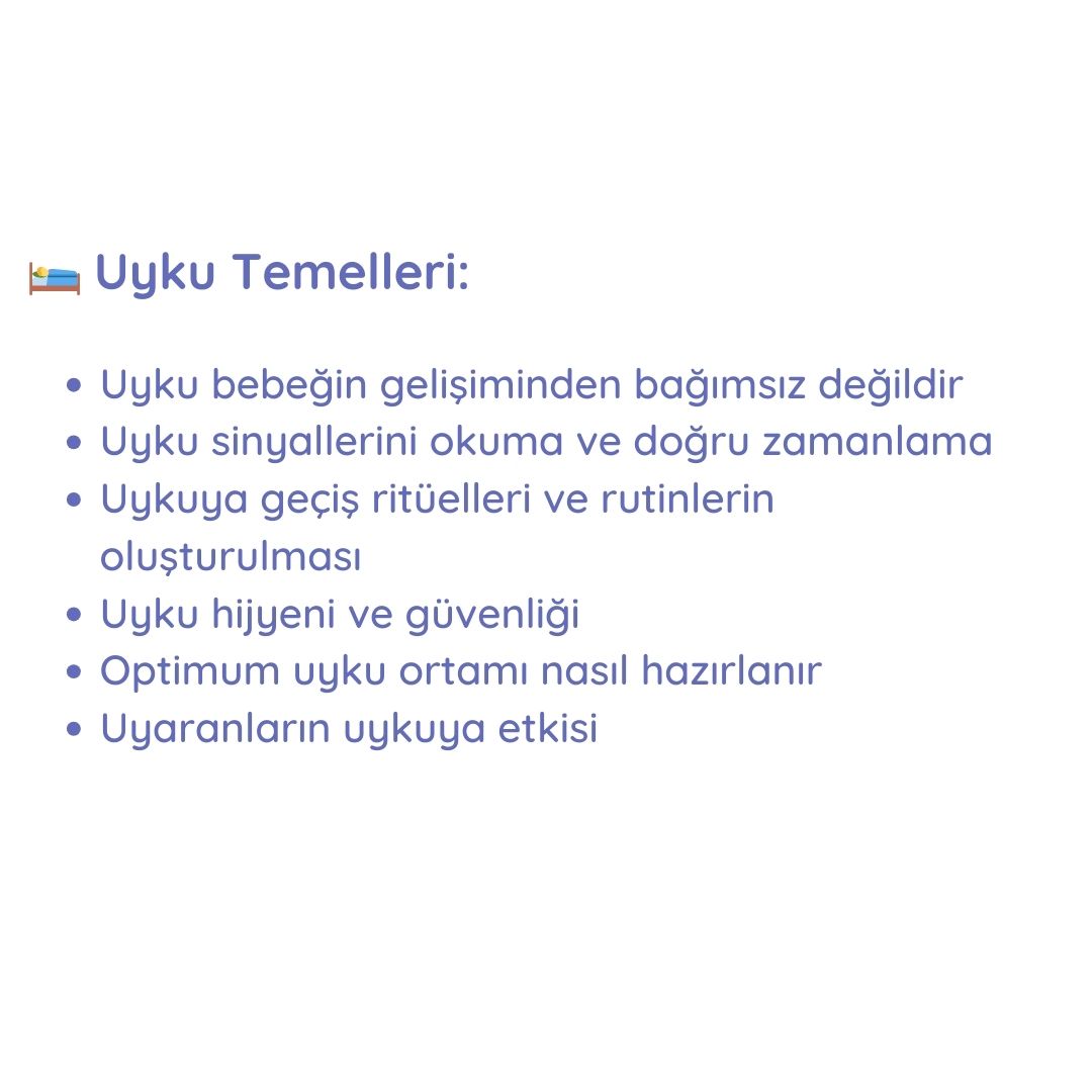 0 - 1 Yaş Bağ Temelli Uyku Semineri 8 Eylül 2025 Saat: 20:00-22:00