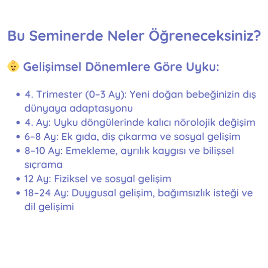 0 - 1 Yaş Bağ Temelli Uyku Semineri